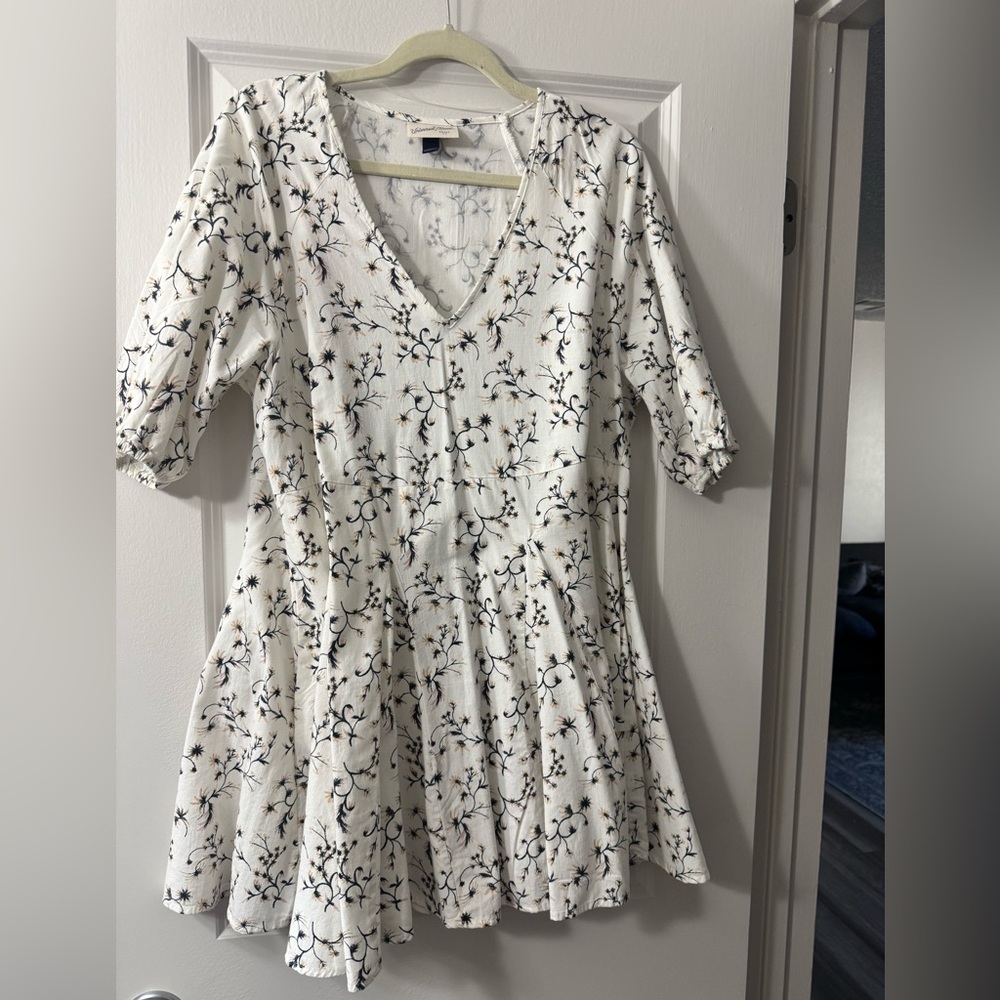 Target brand, cute summer white dress with some flowers
